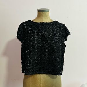 Cropped Lurex knitted top